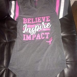 Breat Cancer shirt fits like a medium